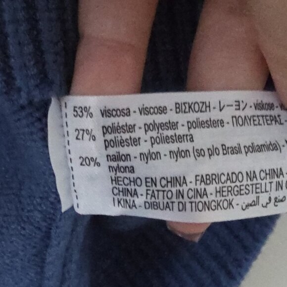 ZARA | High Neck Cropped Sweater Blue Sz M - Picture 6 of 6